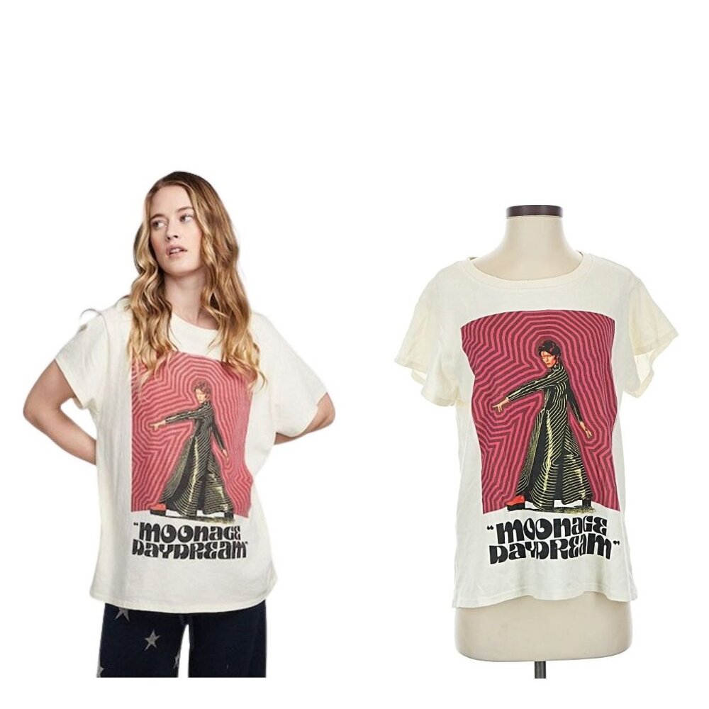 DAVID BOWIE MOONAGE DAYDREAM Distressed Oversized Tee Shirt RARE